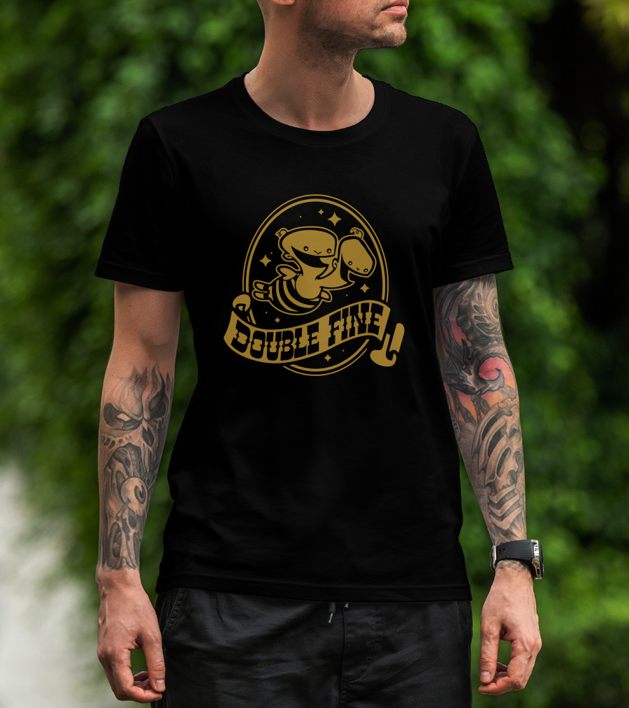 Double Fine Golden Two Headed Baby T-Shirt