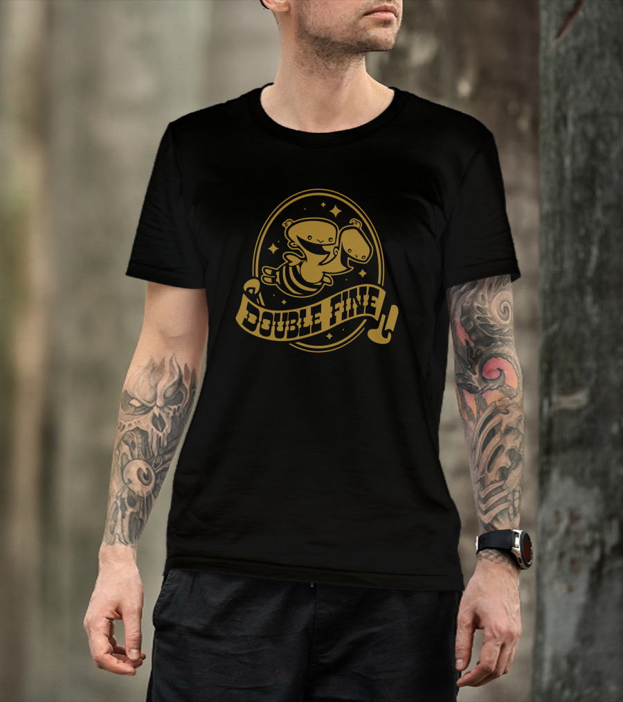 Double Fine Golden Two Headed Baby T-Shirt