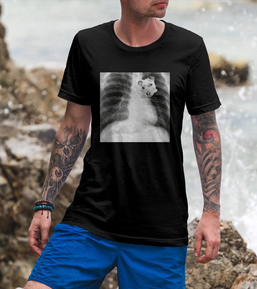 Dawg In Him X-Ray Puppy Chest Image T-Shirt