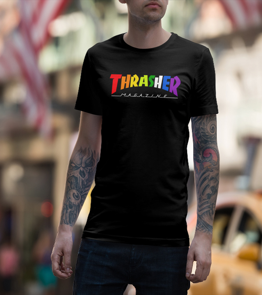 Thrasher Magazine Pride Rainbow Colors T-Shirt