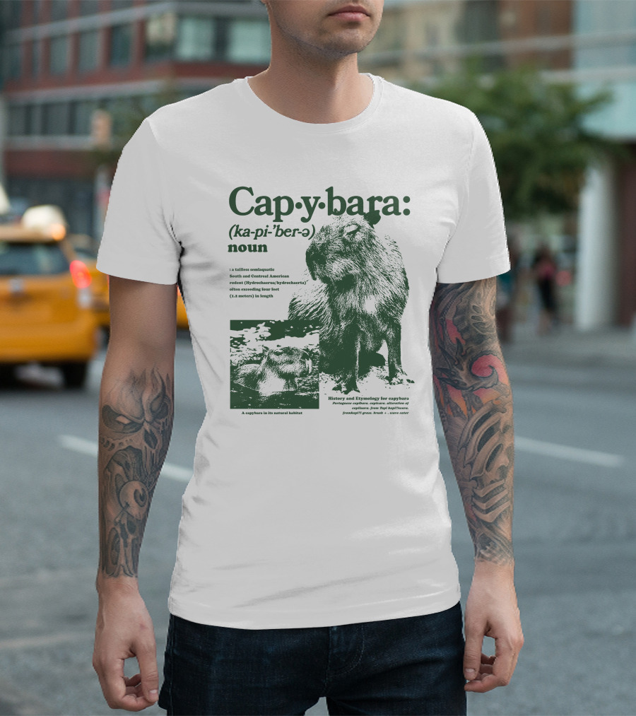 Capybara Ka-pi-ˈber-ə Definition History Etymology Rodent Habitat T-Shirt