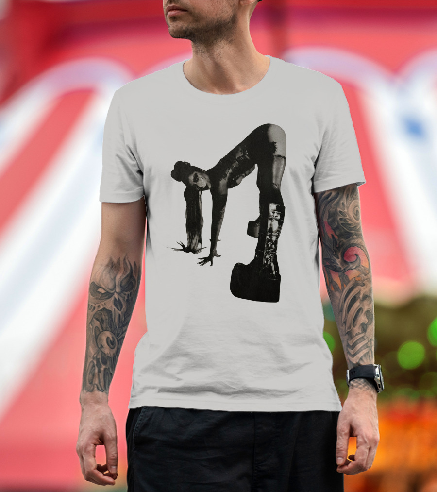 Lady Gaga Chromatica Black And White Striking Pose Platform Boots T-Shirt
