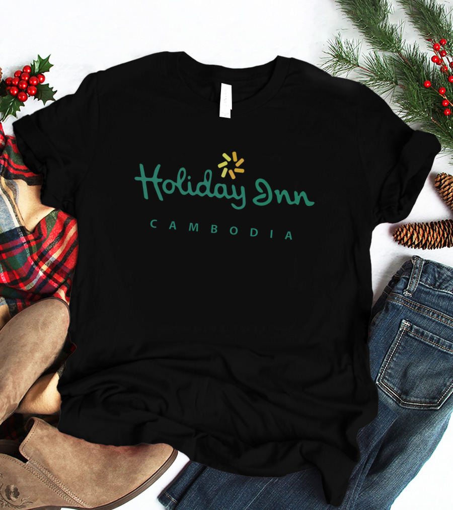 Holiday Inn Cambodia Logo Green Text With Yellow Starburst T-Shirt