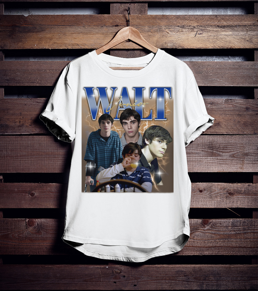 Breaking Bad Vintage 90s Drama Tv Series Walt Junior Photographic Merch Lightning Background T-Shirt