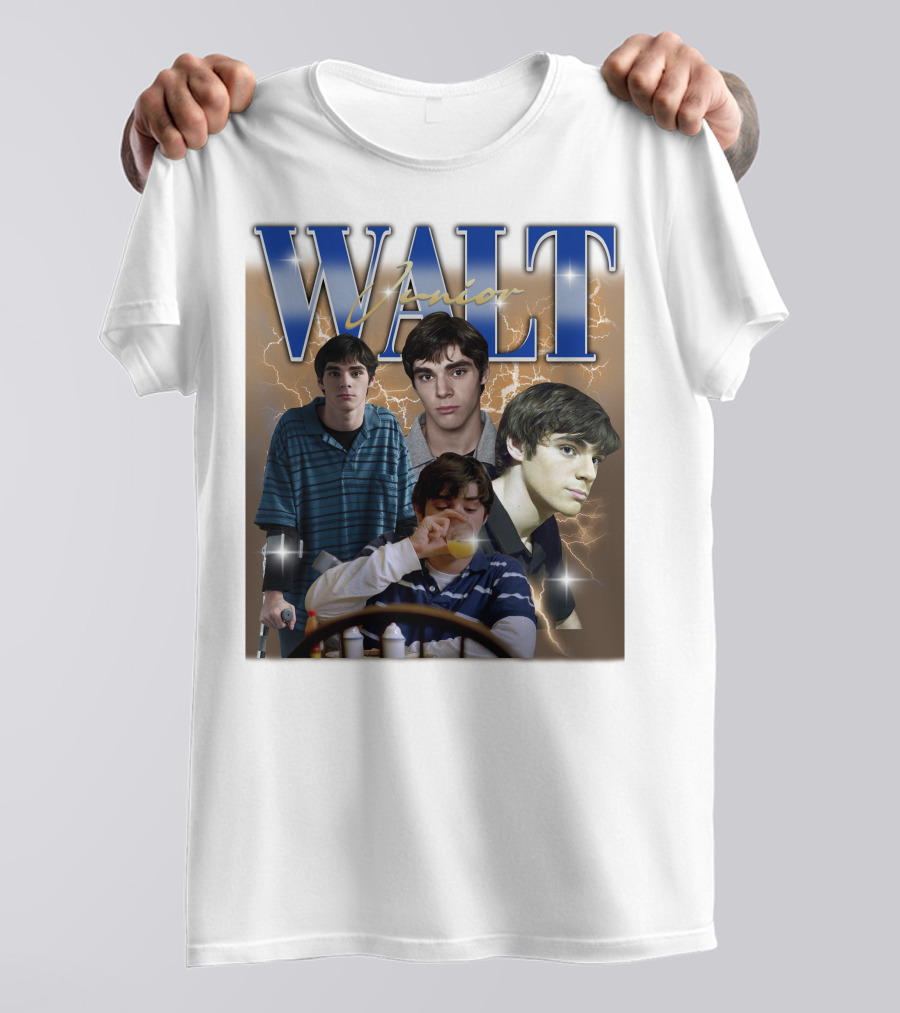 Breaking Bad Vintage 90s Drama Tv Series Walt Junior Photographic Merch Lightning Background T-Shirt