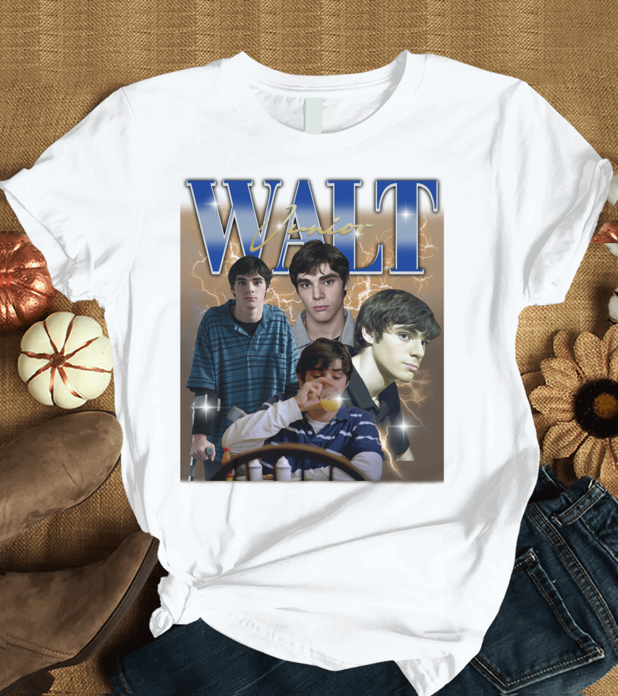 Breaking Bad Vintage 90s Drama Tv Series Walt Junior Photographic Merch Lightning Background T-Shirt