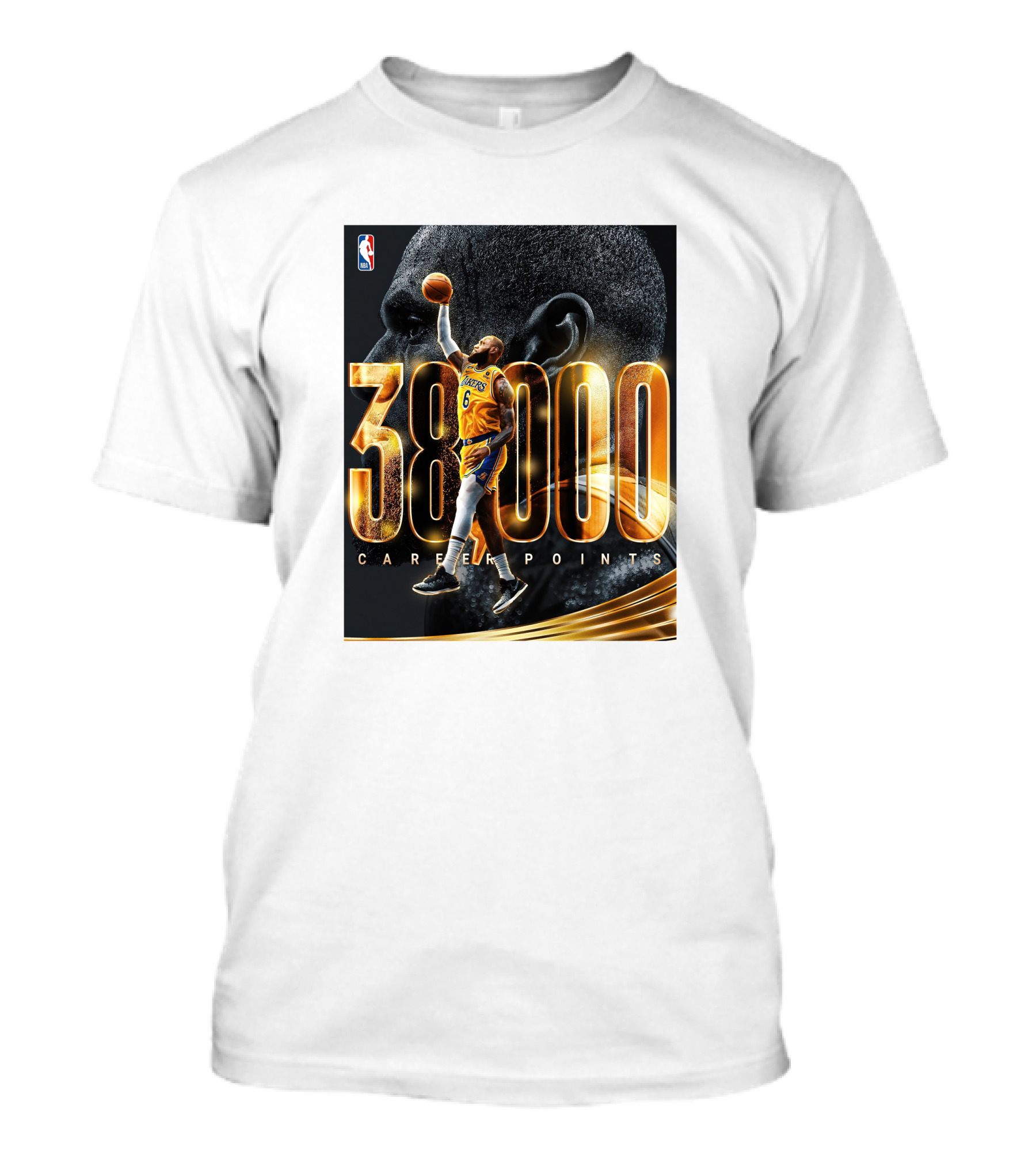 NBA Lebron James 38000 Career Points Achievement T-Shirt