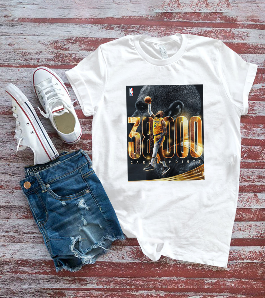 NBA Lebron James 38000 Career Points Achievement T-Shirt