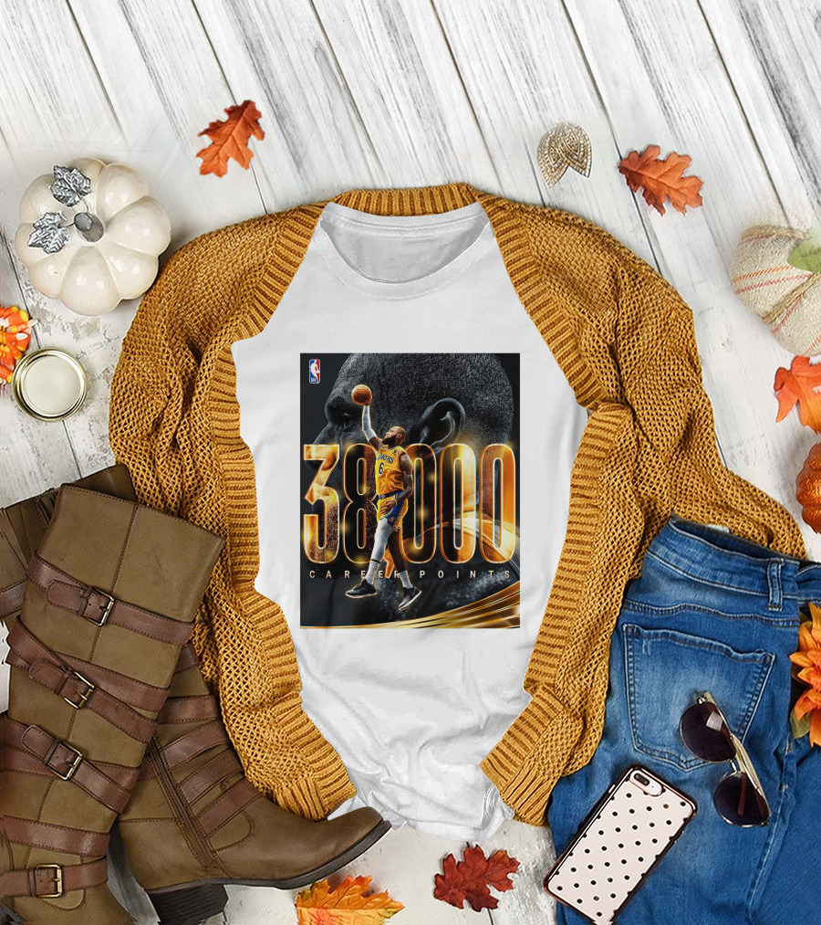 NBA Lebron James 38000 Career Points Achievement T-Shirt