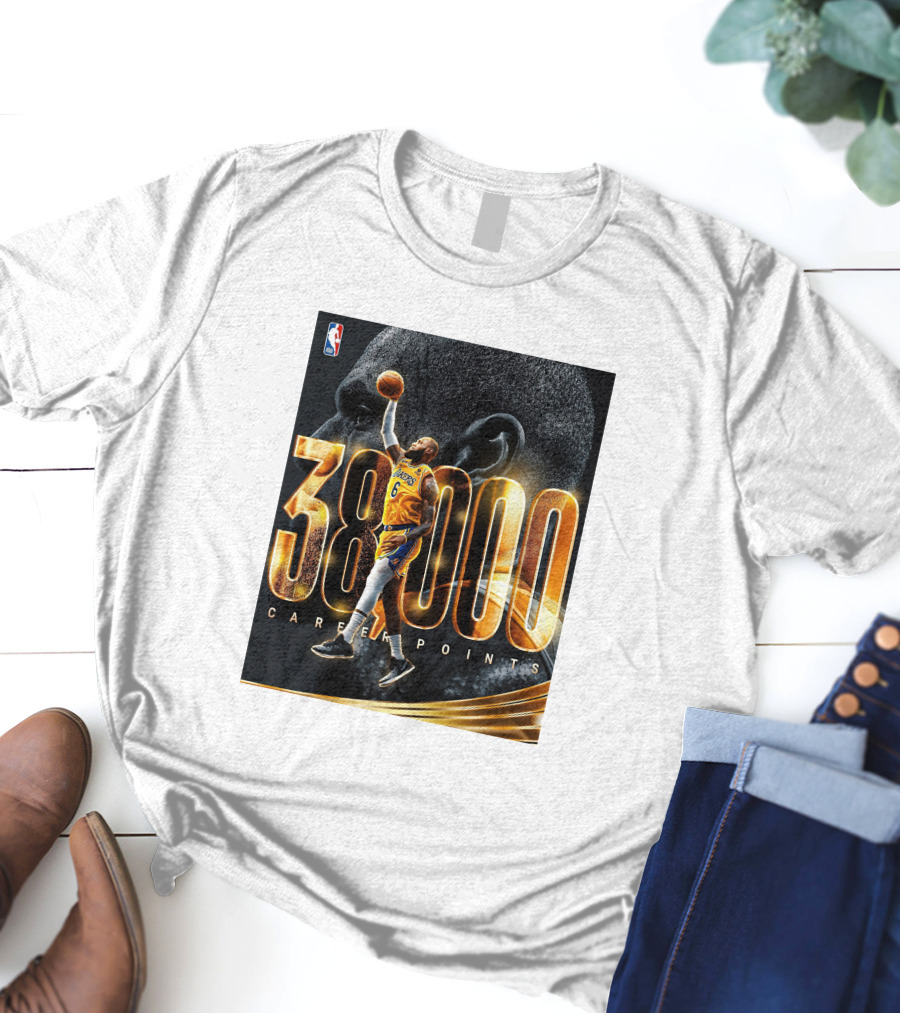 NBA Lebron James 38000 Career Points Achievement T-Shirt