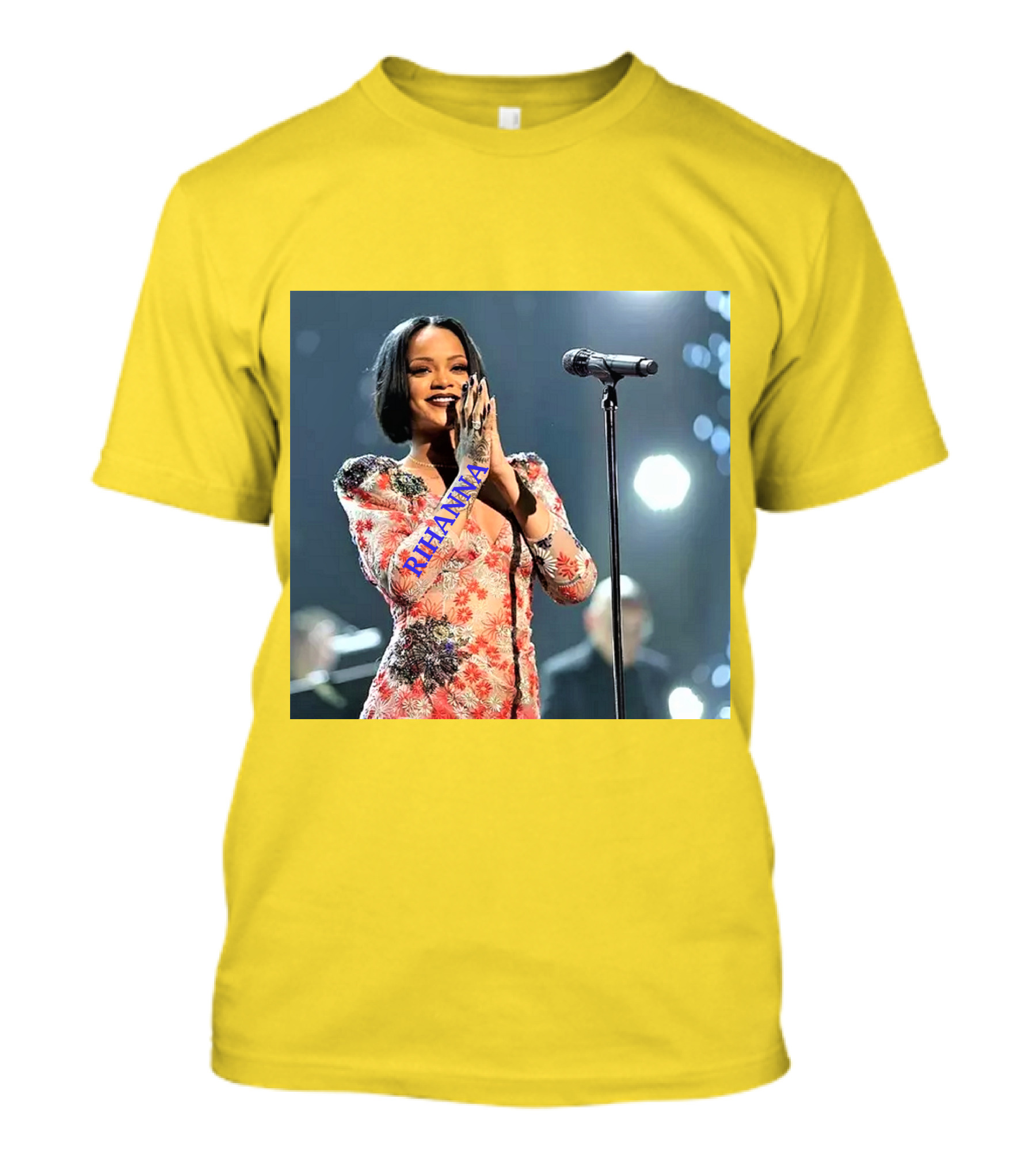 Rihanna Singer Songwriter Actress Performance Floral Dress T-Shirt