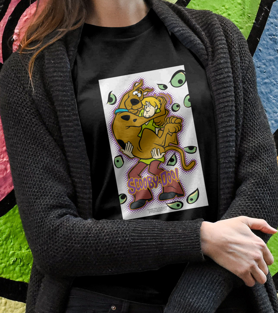 Scooby-Doo Shaggy Hug Surrounded By Eyes T-Shirt