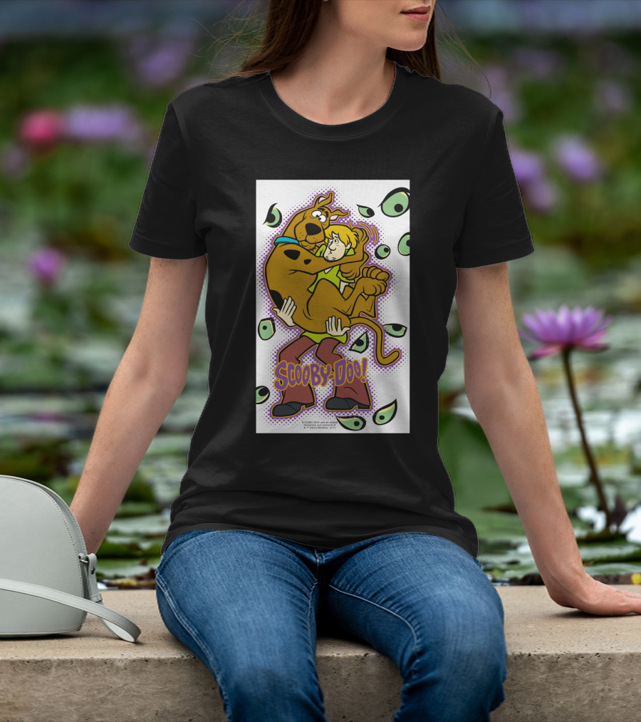 Scooby-Doo Shaggy Hug Surrounded By Eyes T-Shirt