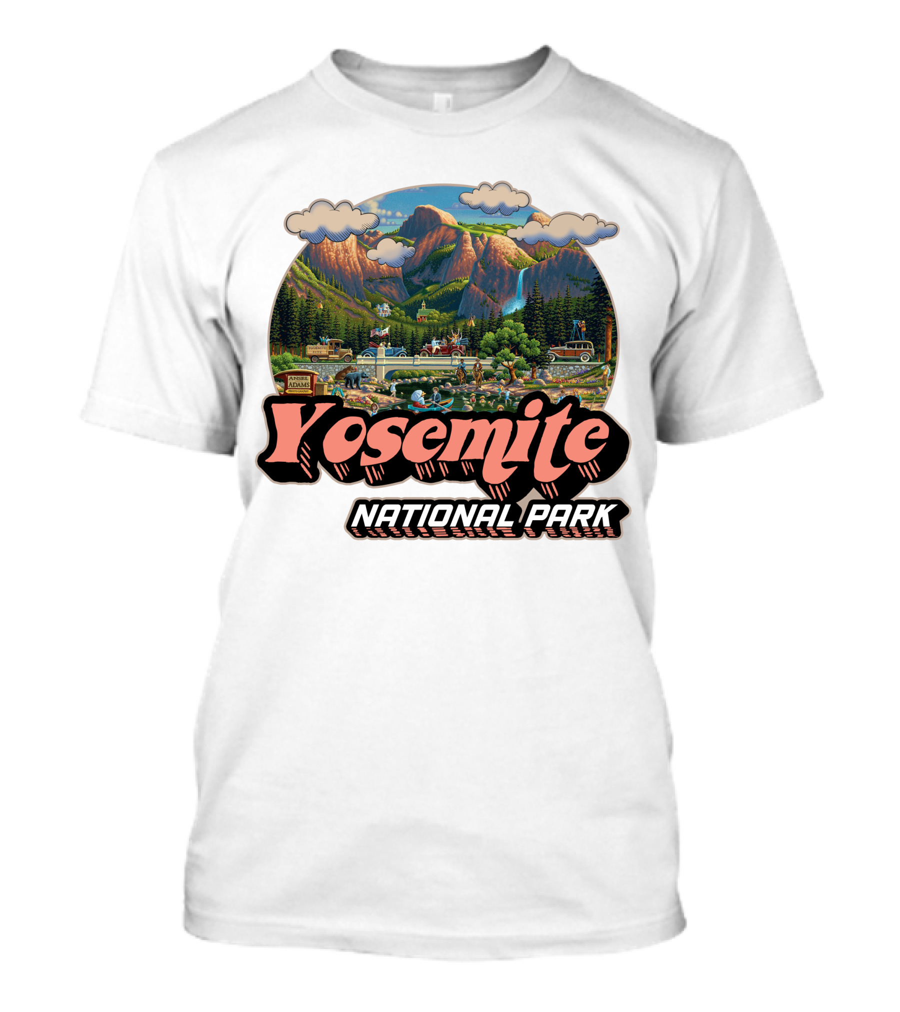 Yosemite National Park Vintage Scenic Mountains And Landscape T-Shirt