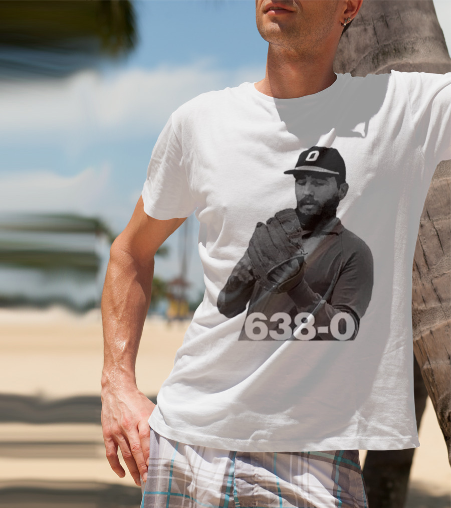 Castro 638-0 Baseball Pitcher Image With Cap Displaying 'O' T-Shirt