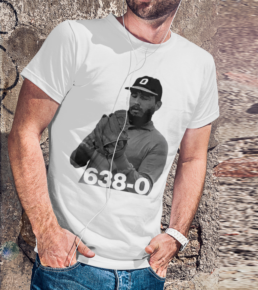 Castro 638-0 Baseball Pitcher Image With Cap Displaying 'O' T-Shirt