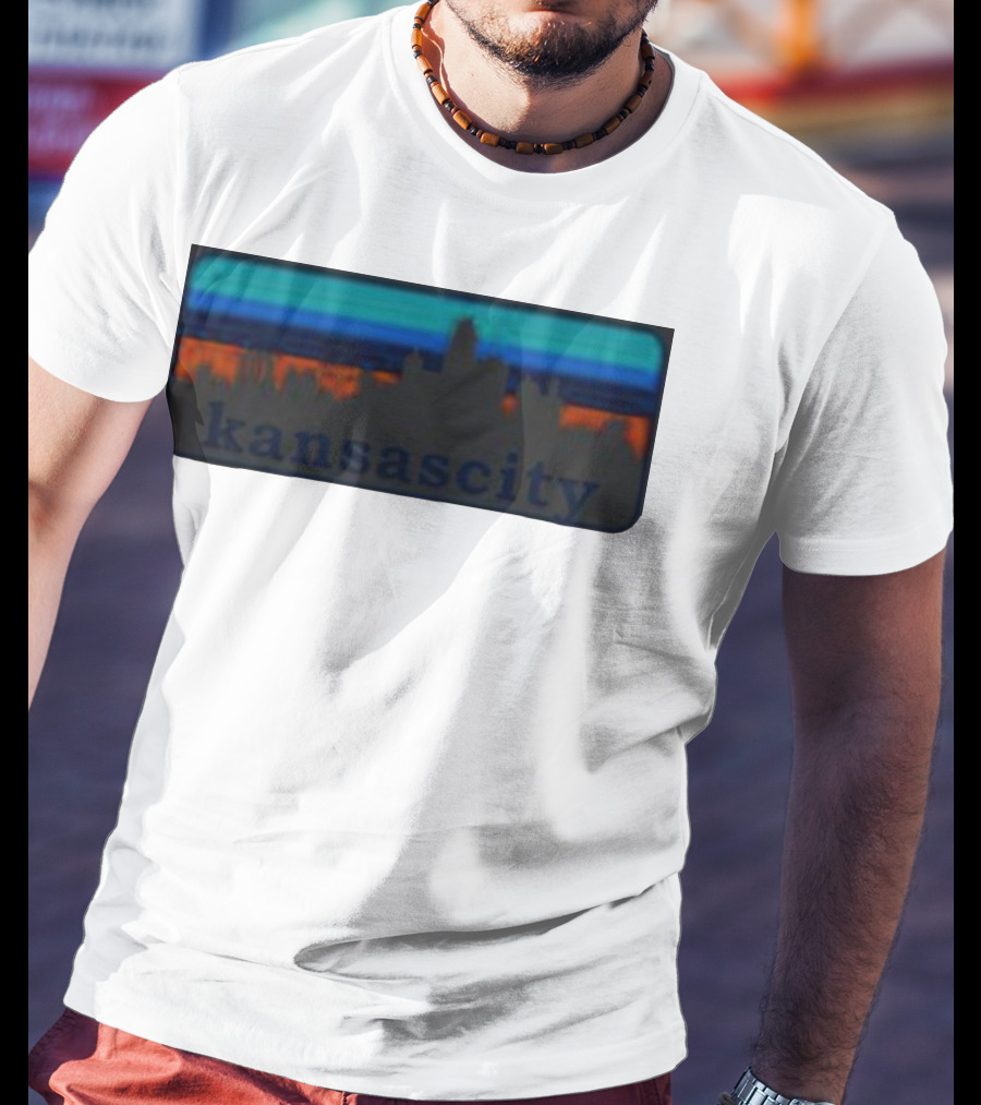 Kansas City Skyline Vintage Retro Sunset T-Shirt