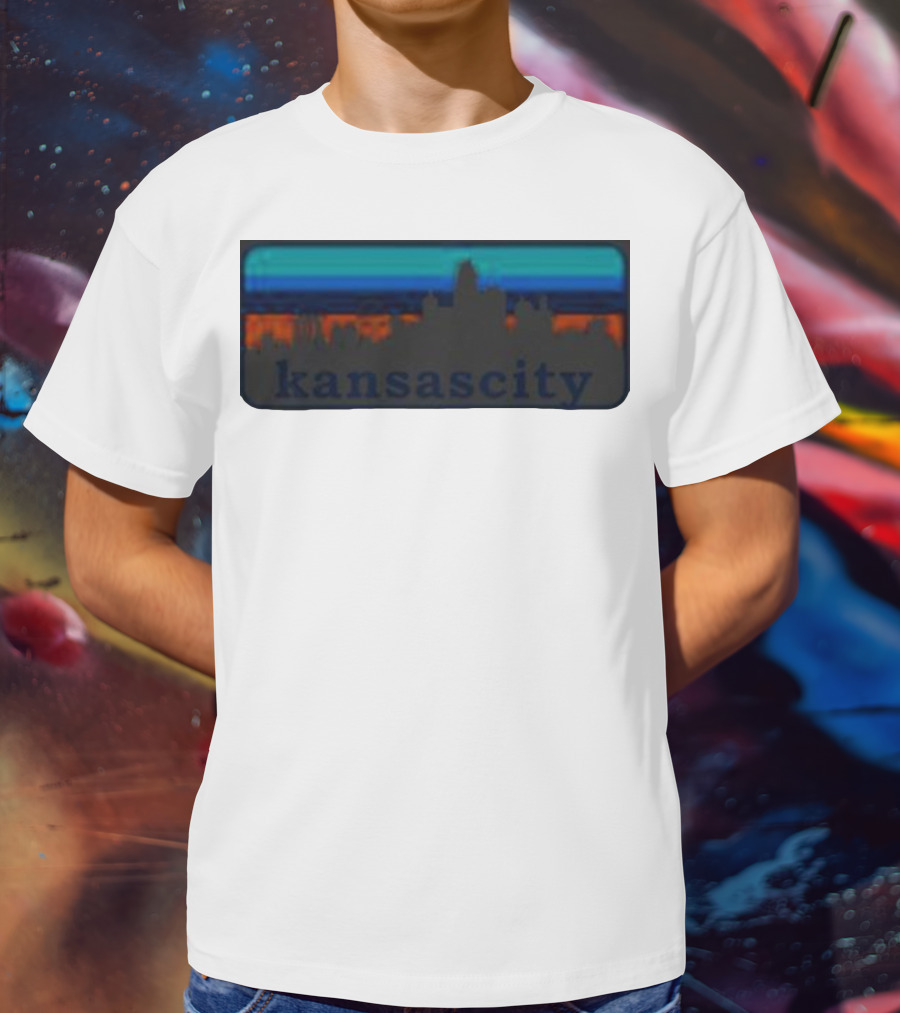 Kansas City Skyline Vintage Retro Sunset T-Shirt