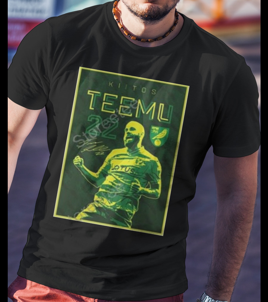 Kiitos Teemu 22 Norwich City Football Green Yellow T-Shirt