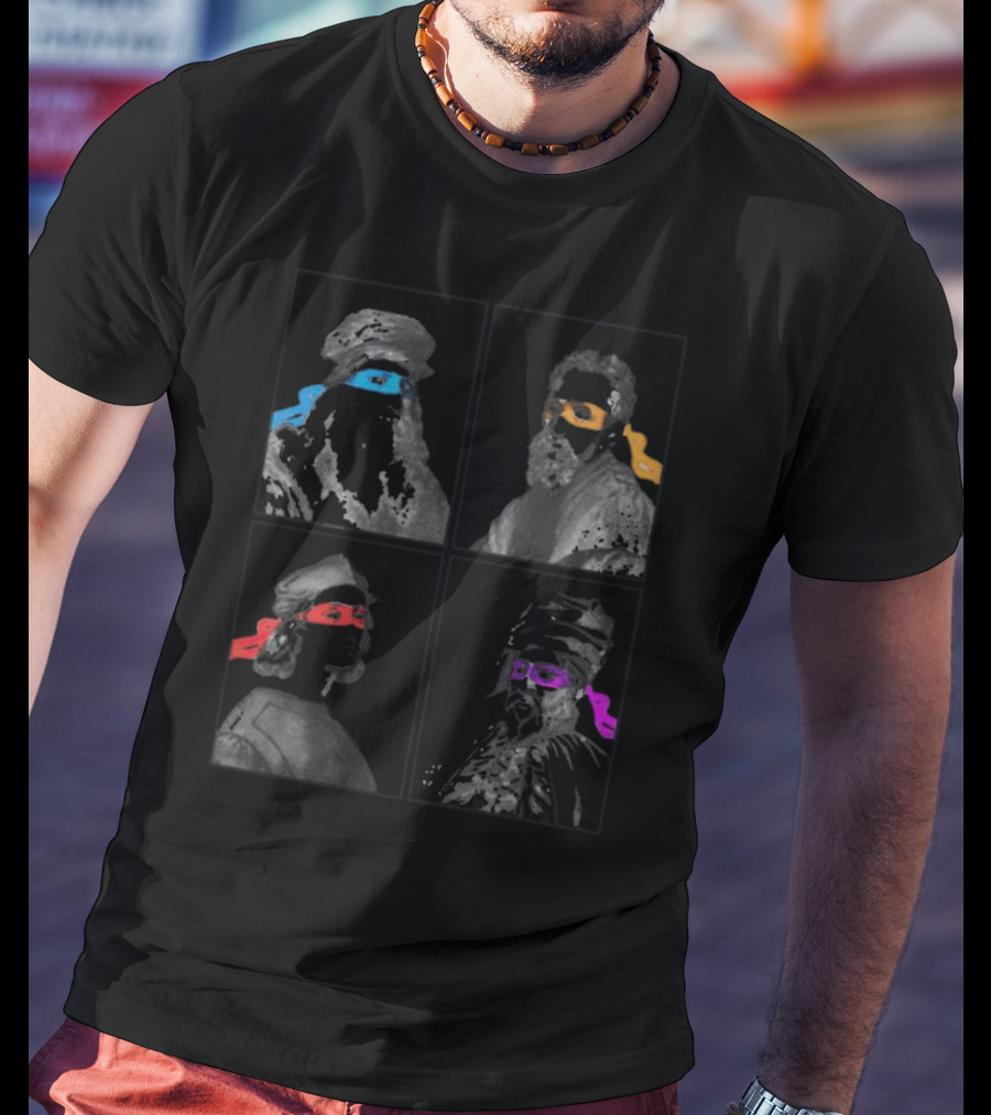Renaissance Age Mutant Ninja Artists Parody With Colorful Masks T-Shirt