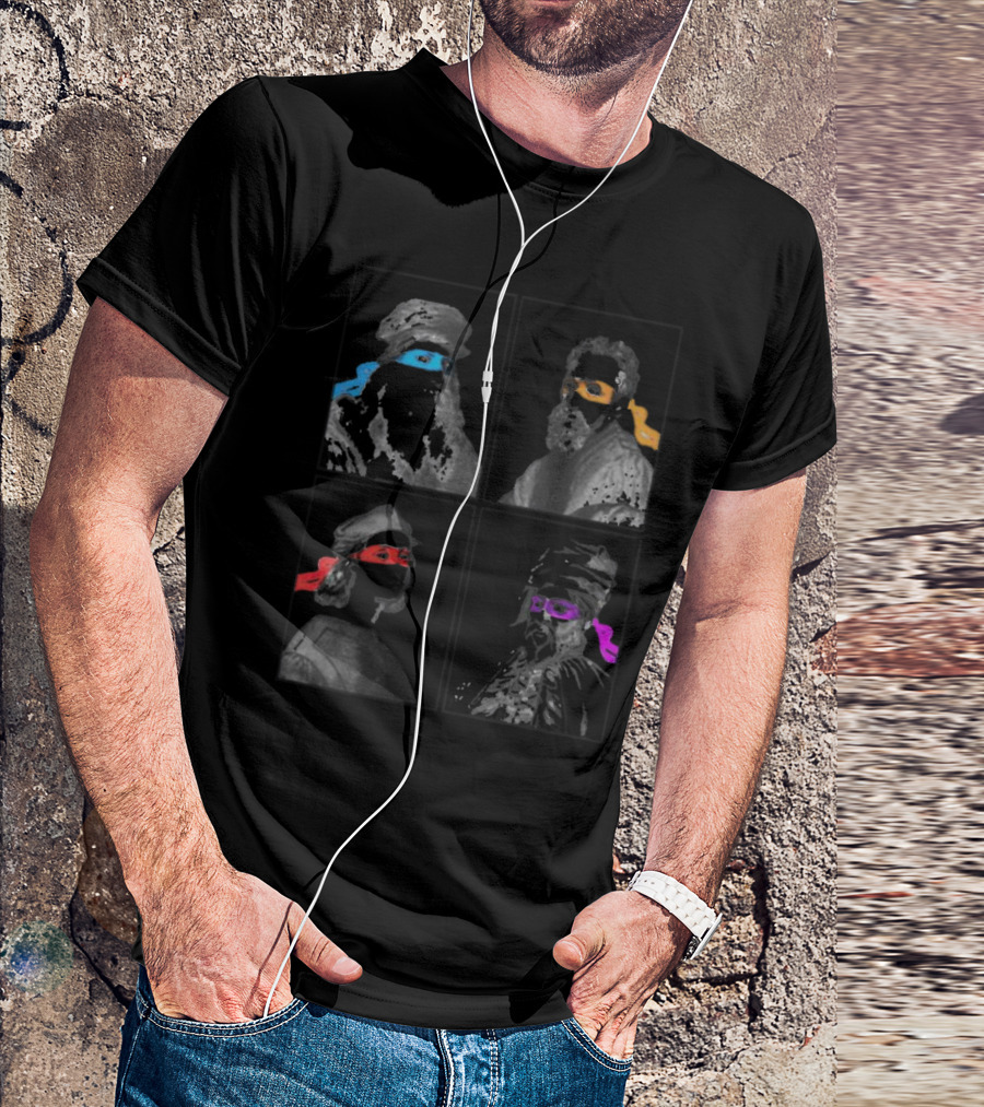 Renaissance Age Mutant Ninja Artists Parody With Colorful Masks T-Shirt