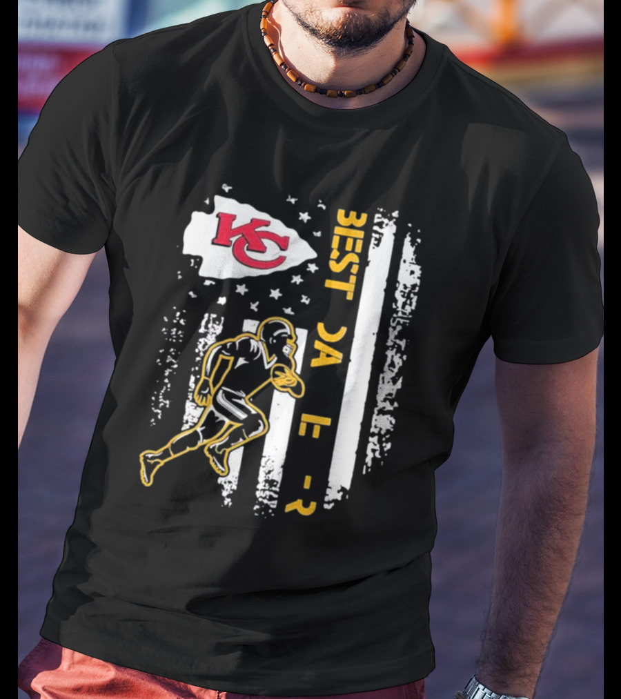 Best Dad Ever Kansas City Chiefs Football American Flag T-Shirt