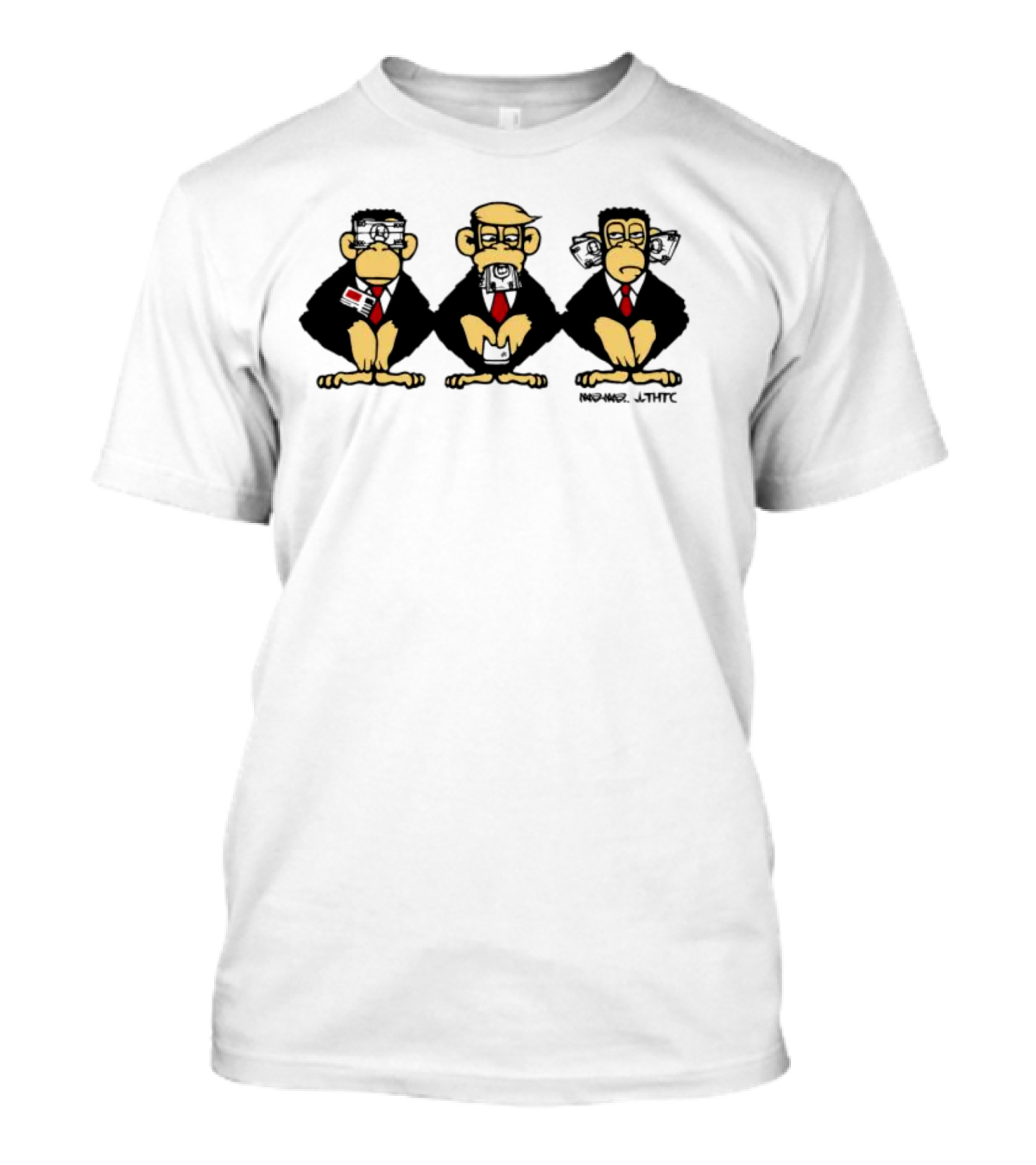 Hail To The Chimp Monkey Trio With Ties T-Shirt