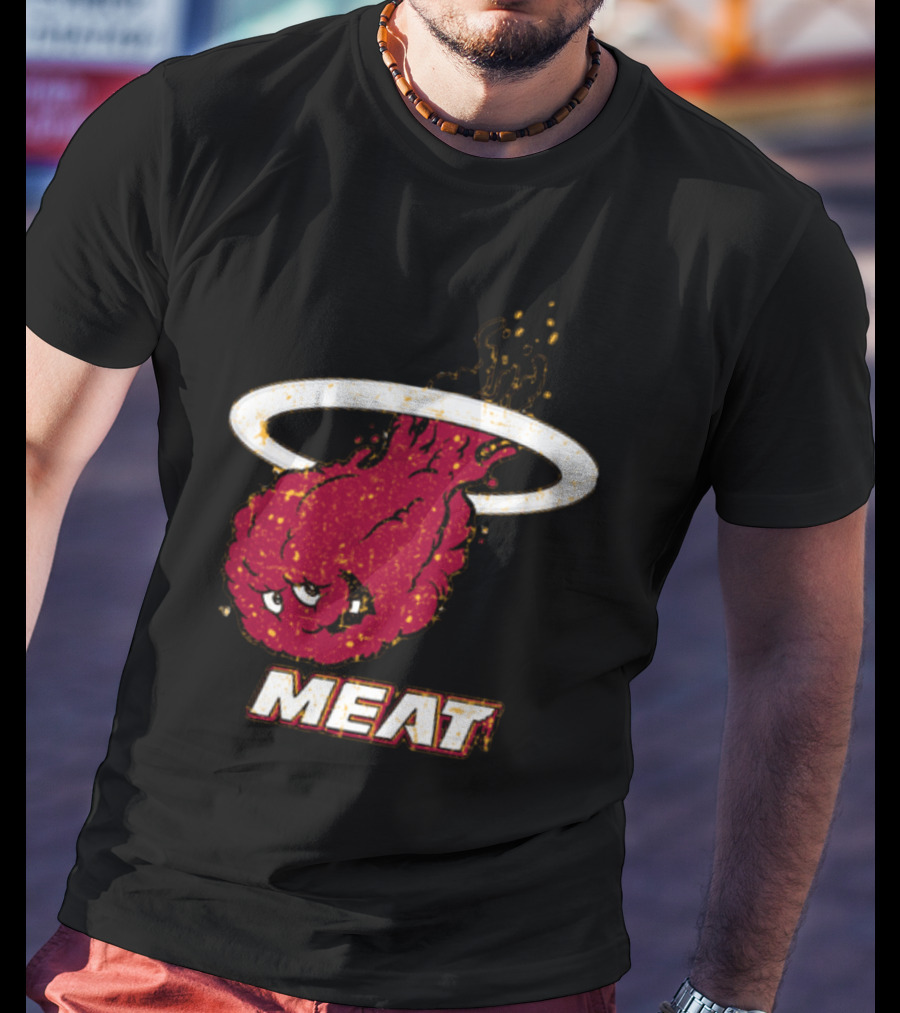 Miami Meat Hunger Force Flaming Meatball Halo T-Shirt