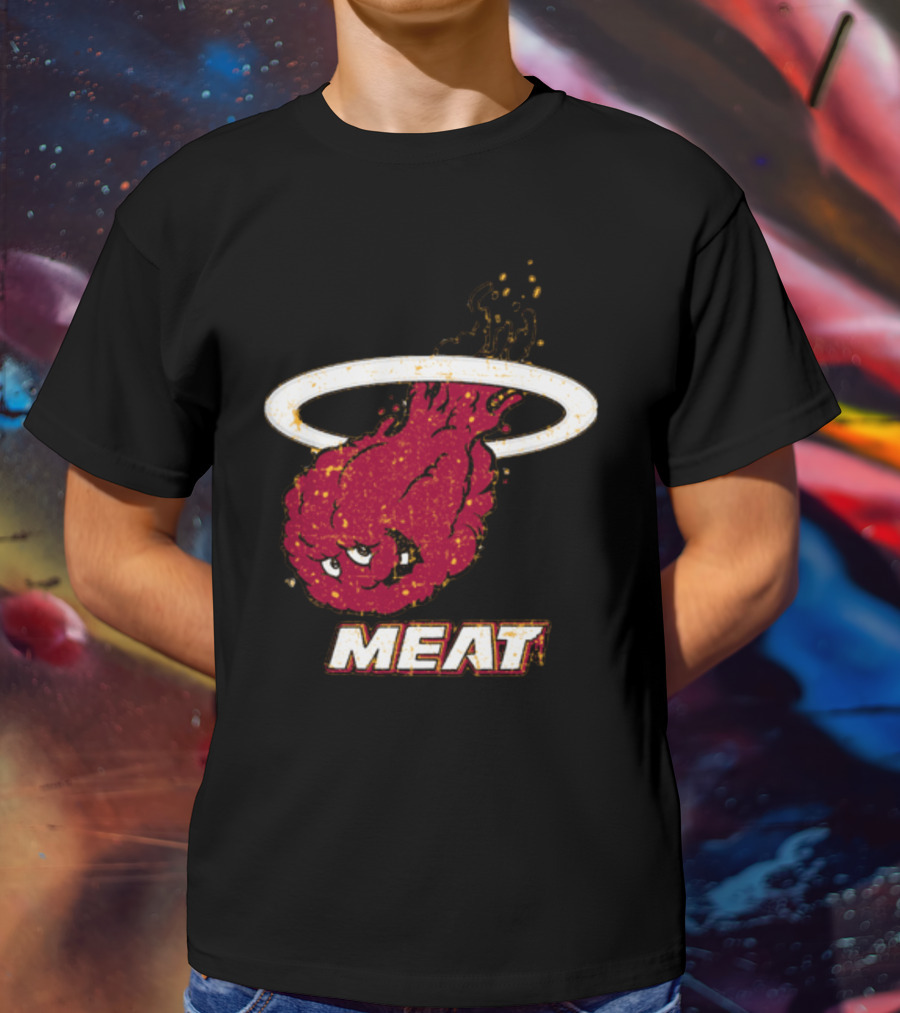Miami Meat Hunger Force Flaming Meatball Halo T-Shirt