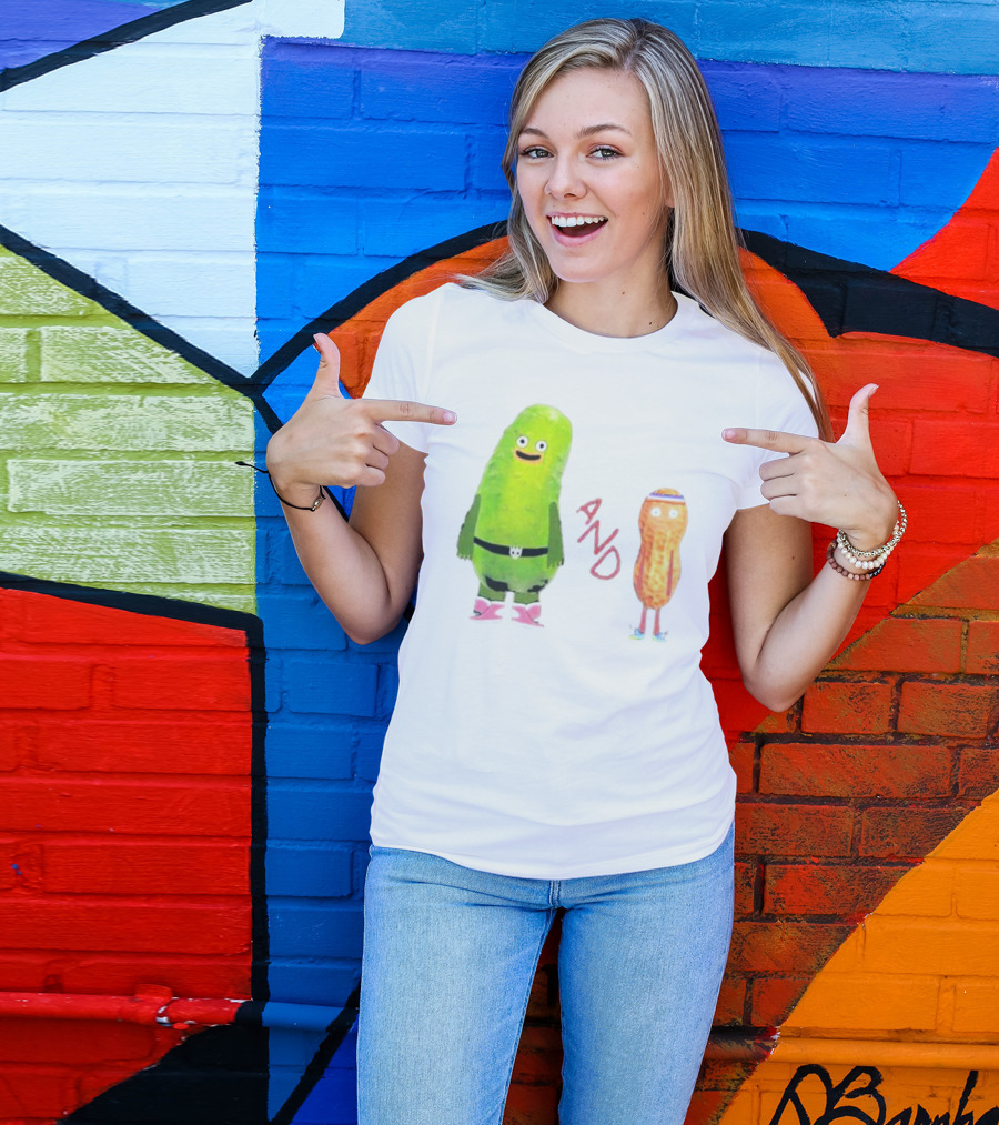 Pickle And Peanut Cucumber Cartoon Characters T-Shirt