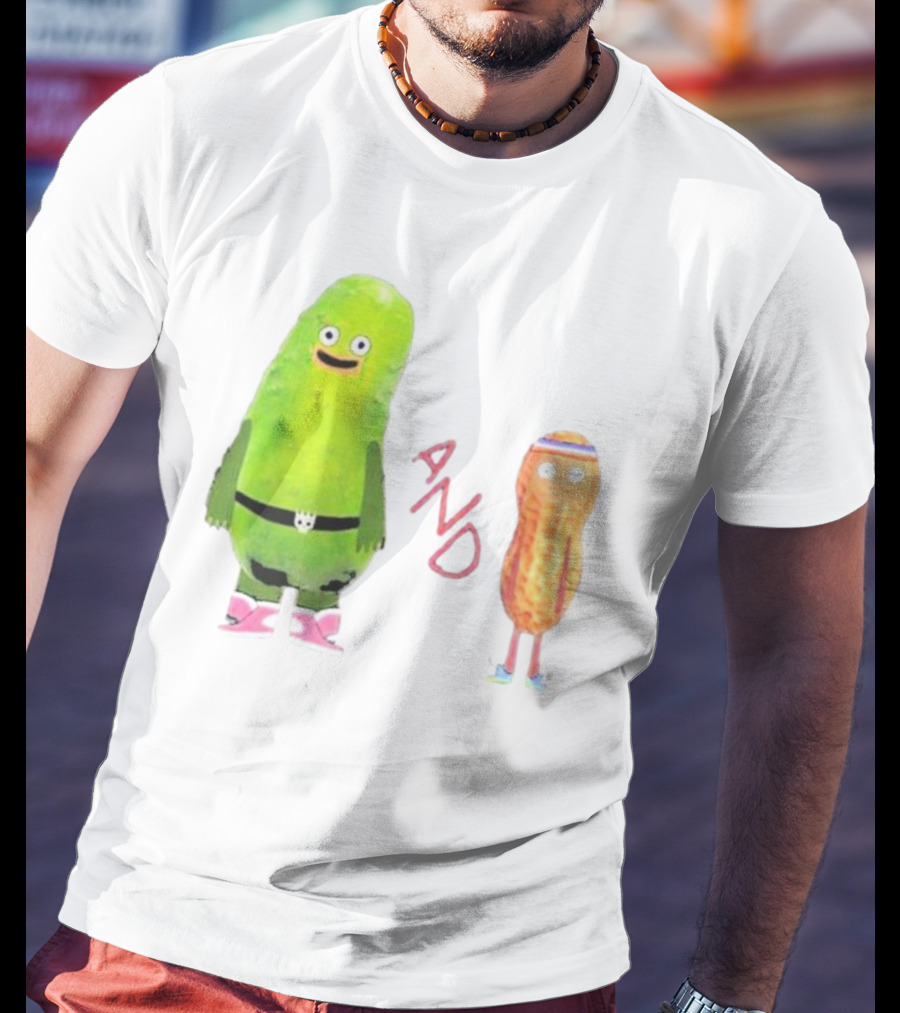Pickle And Peanut Cucumber Cartoon Characters T-Shirt