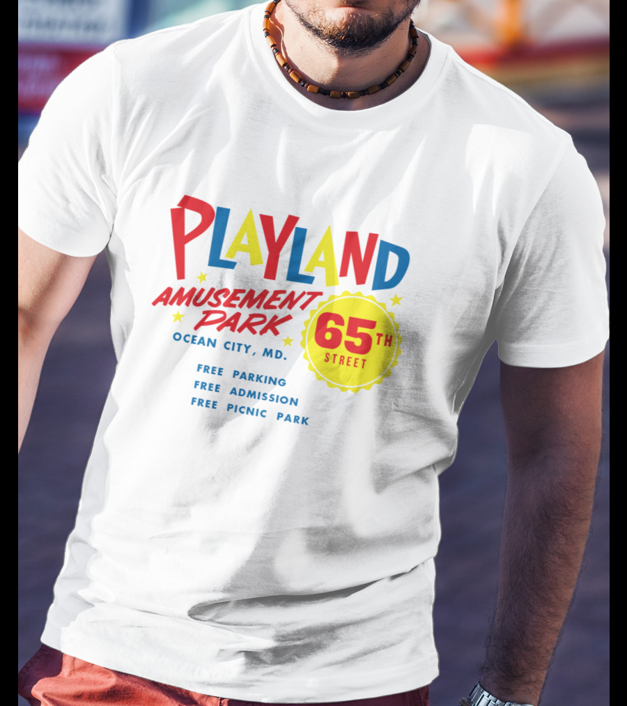 Playland Amusement Park 65th Street Ocean City MD Free Parking Admission Picnic Park T-Shirt