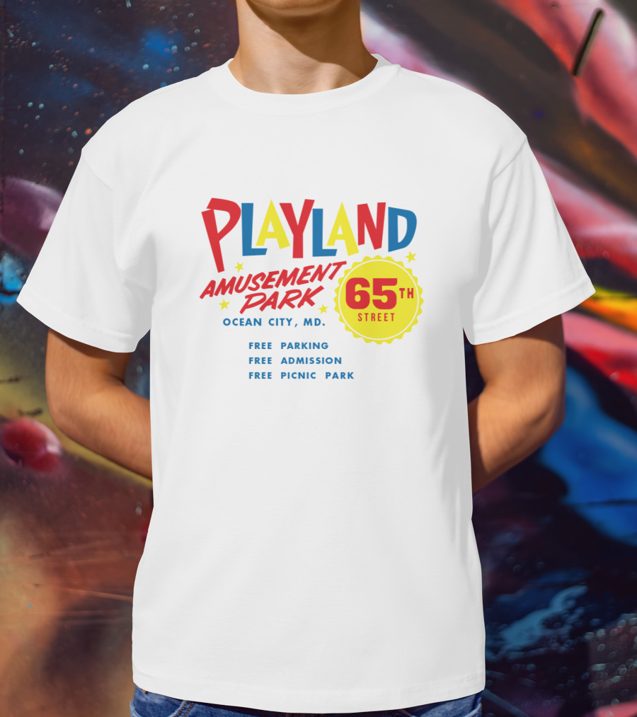 Playland Amusement Park 65th Street Ocean City MD Free Parking Admission Picnic Park T-Shirt