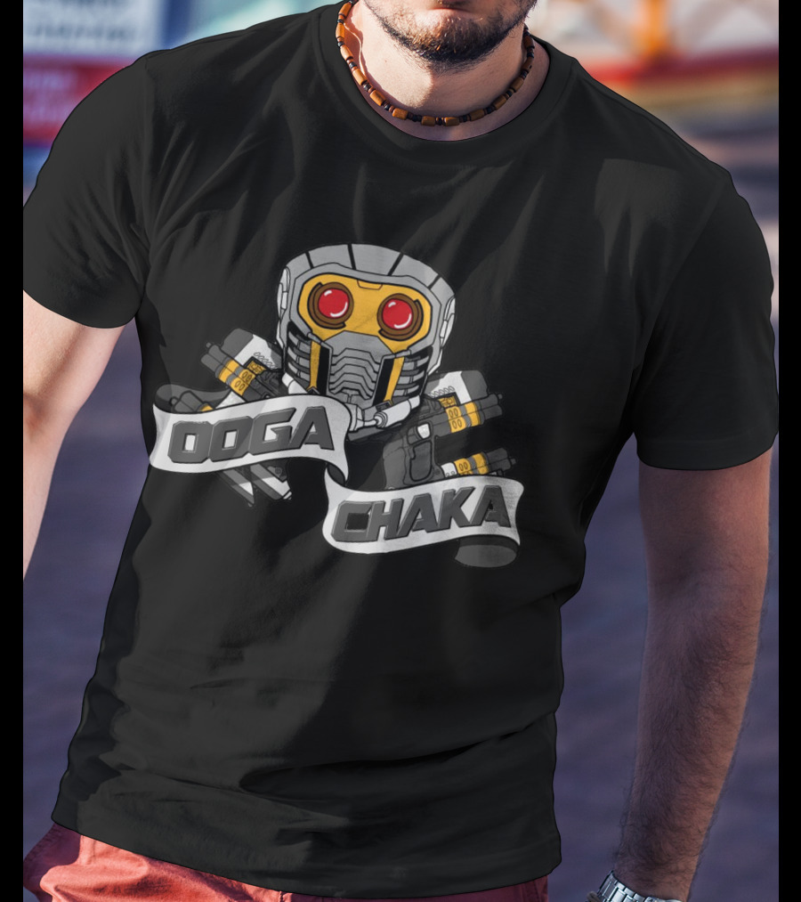 Ooga Chaka Guardians Of The Galaxy Star-Lord Helmet T-Shirt