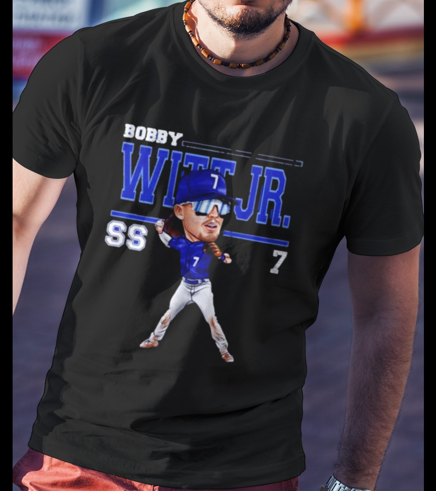 Bobby Witt Jr. SS 7 Kansas City Cartoon Baseball Player T-Shirt