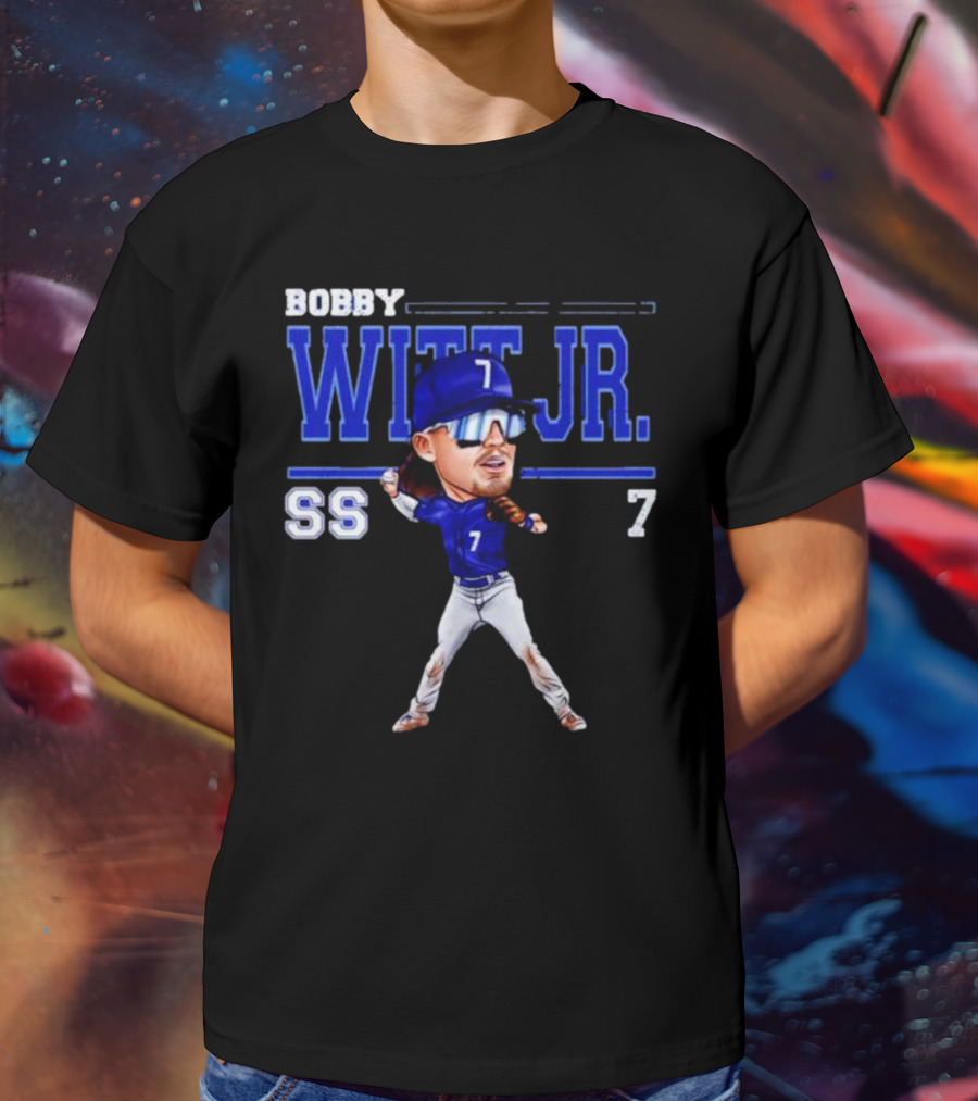 Bobby Witt Jr. SS 7 Kansas City Cartoon Baseball Player T-Shirt