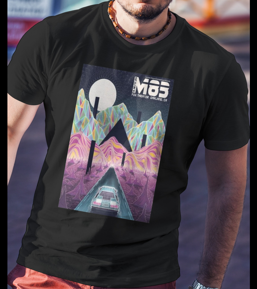 M83 Band Fox Theater Oakland CA May 16 And 17 Retro Futuristic Landscape T-Shirt