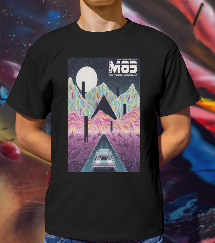 M83 Band Fox Theater Oakland CA May 16 And 17 Retro Futuristic Landscape T-Shirt