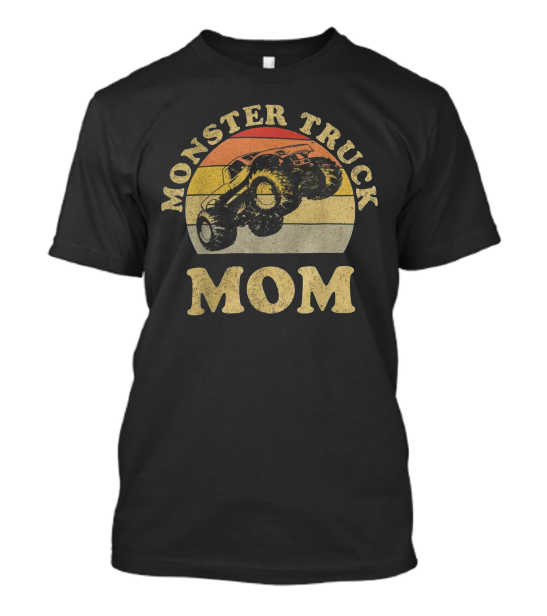 Vintage Monster Truck Mom Retro Stripes T-Shirt