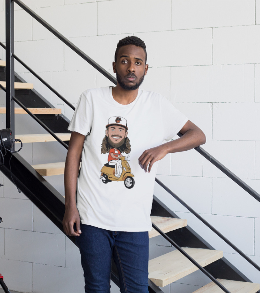 Baltimore Orioles Vespi Riding Vespa Scooter T-Shirt