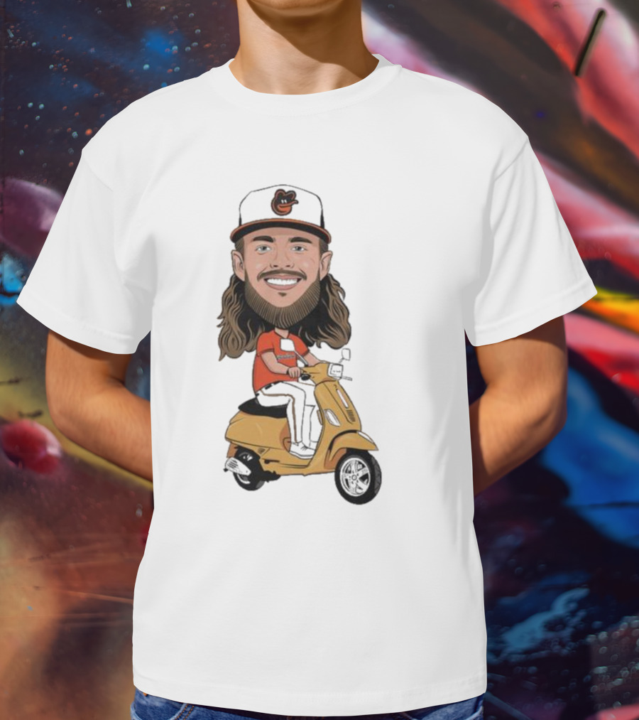 Baltimore Orioles Vespi Riding Vespa Scooter T-Shirt