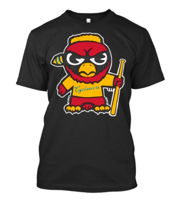 Cycloneers Bird Mascot Holding Baseball Bat T-Shirt
