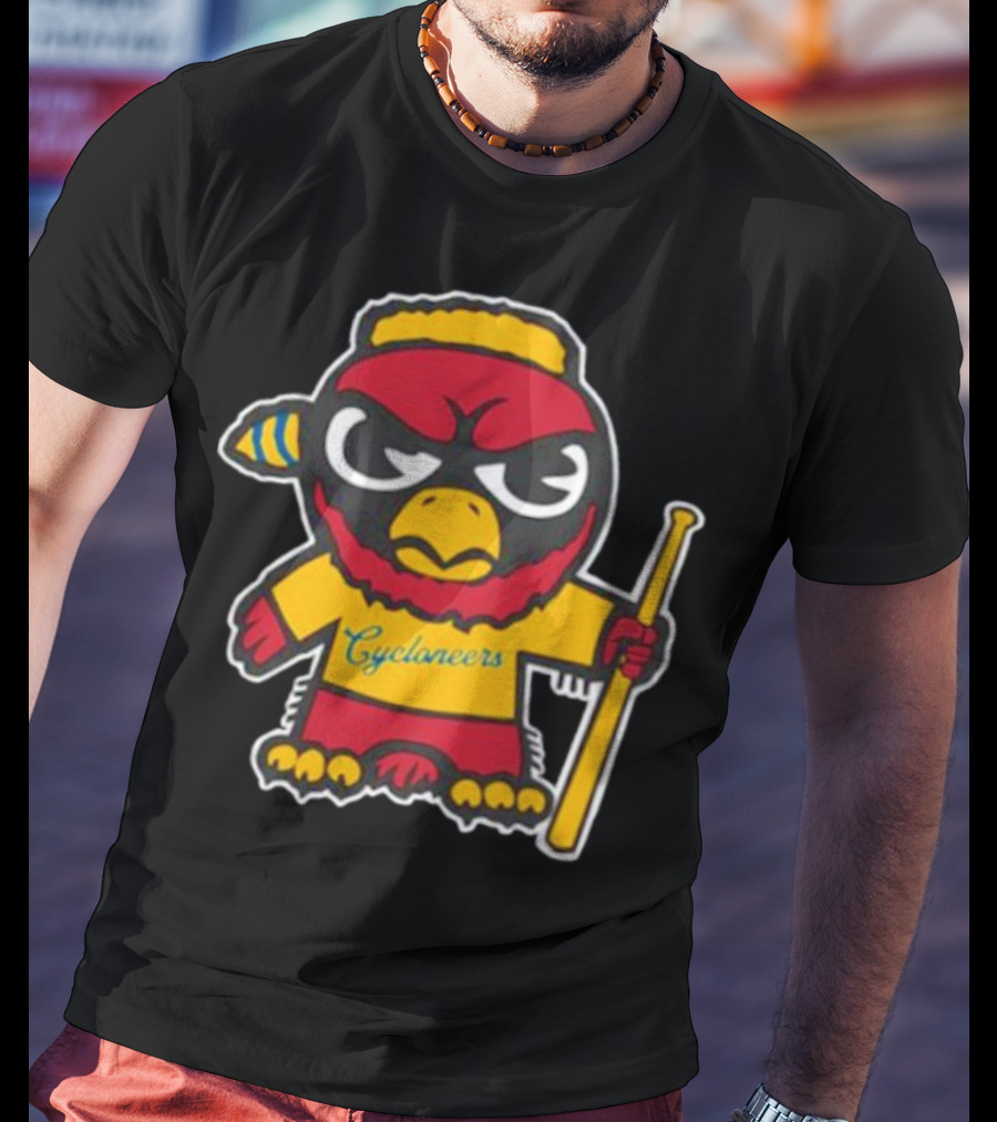 Cycloneers Bird Mascot Holding Baseball Bat T-Shirt