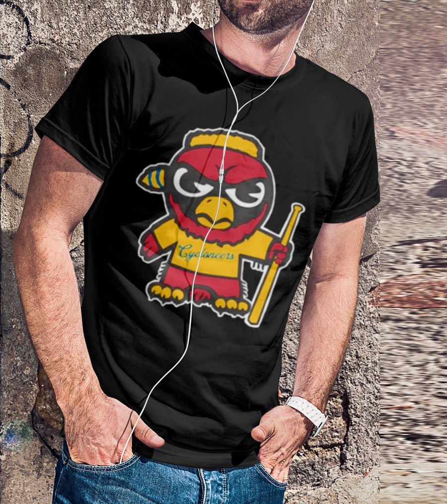 Cycloneers Bird Mascot Holding Baseball Bat T-Shirt