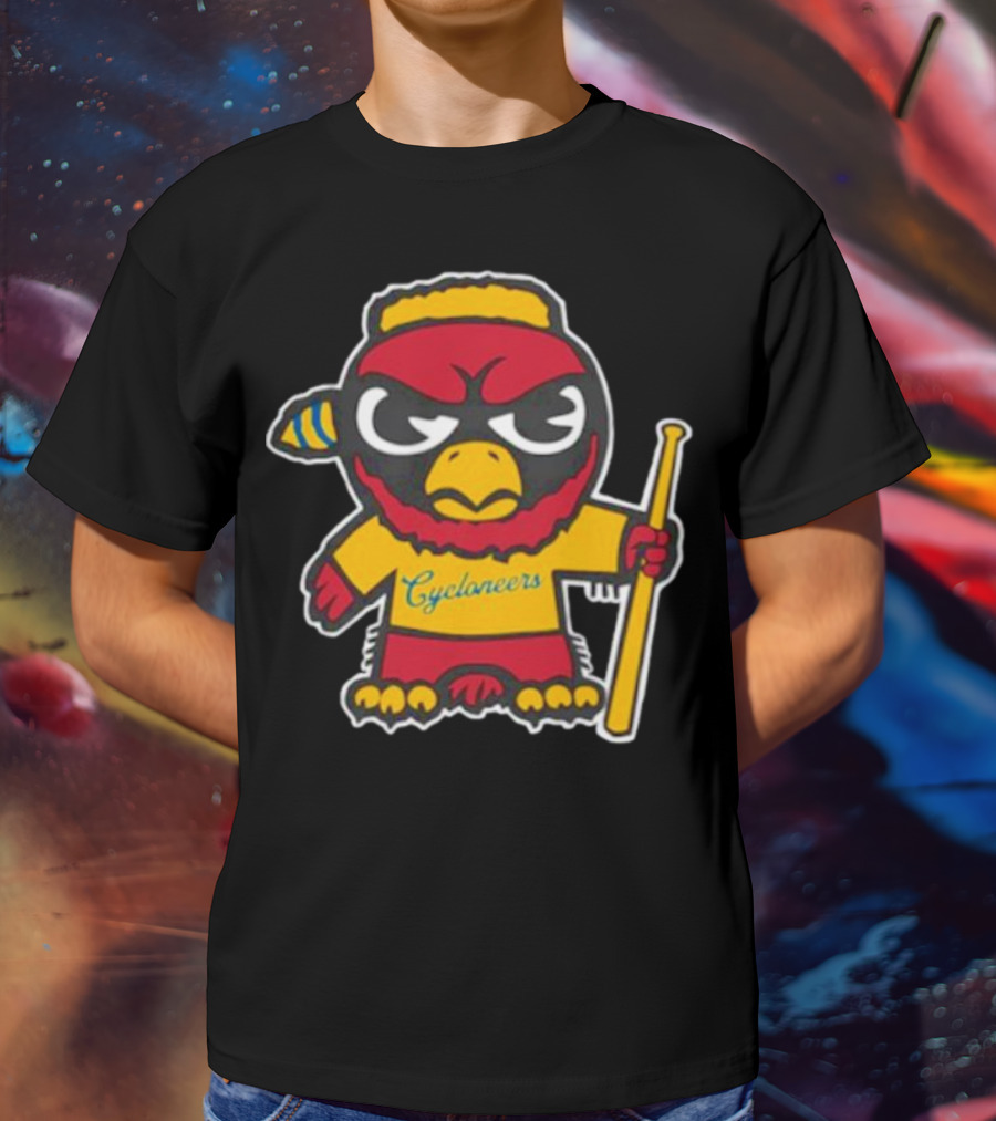 Cycloneers Bird Mascot Holding Baseball Bat T-Shirt