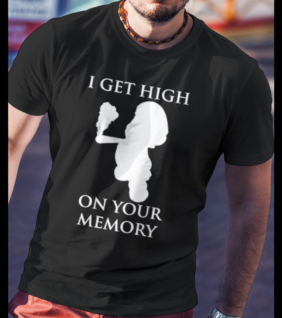 I Get High On Your Memory Mario Silhouette Smoking Pipe T-Shirt