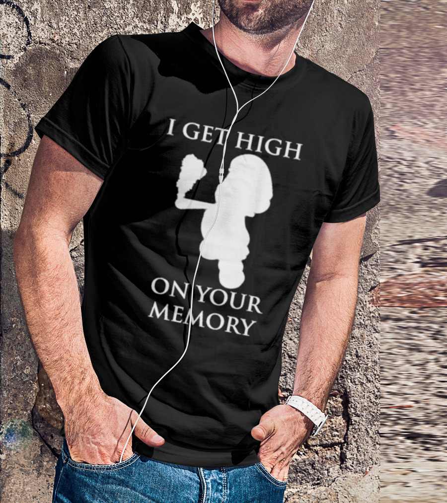 I Get High On Your Memory Mario Silhouette Smoking Pipe T-Shirt