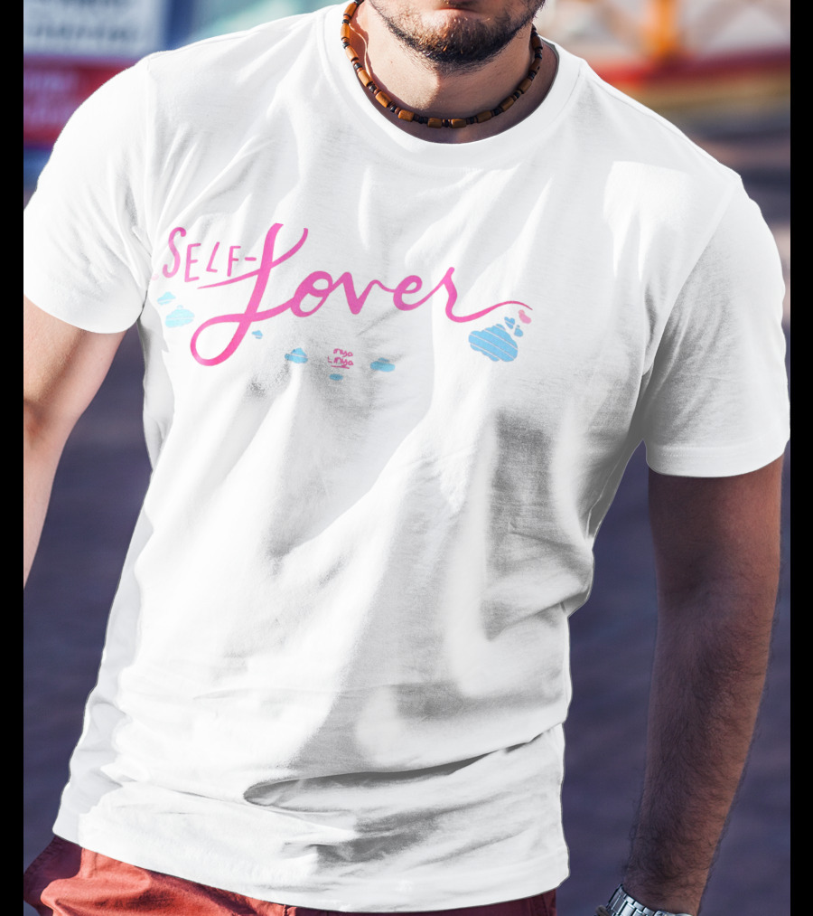 Linya Linya Merch Pink Script Self Lover With Clouds T-Shirt