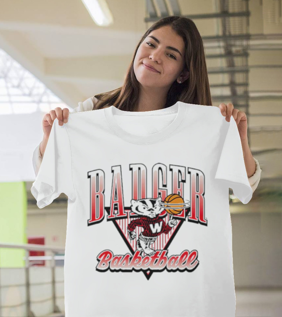 Badger Basketball Wisconsin Basketball Ringer T-Shirt