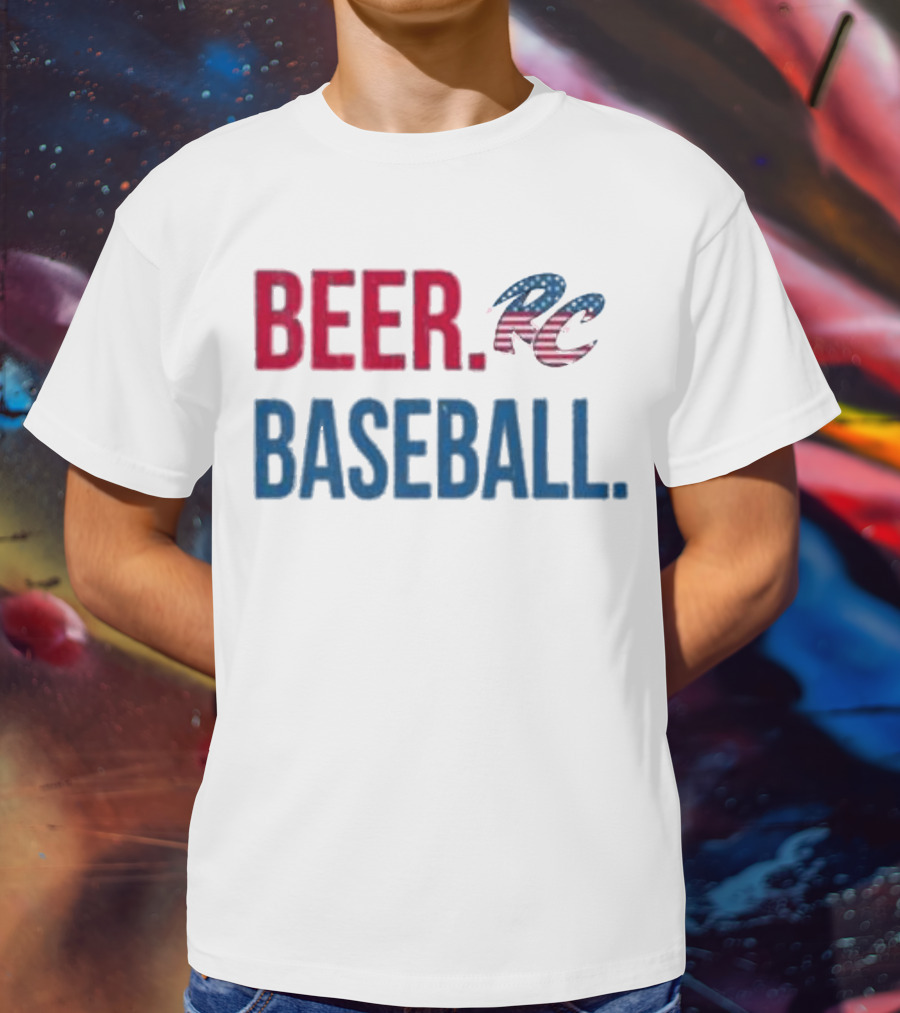 Beer RC Baseball Patriotic American Flag T-Shirt